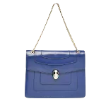 Blue Leather Bvlgari Shoulder Bag