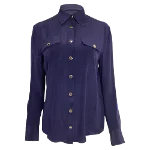 Navy Silk Balmain Shirt