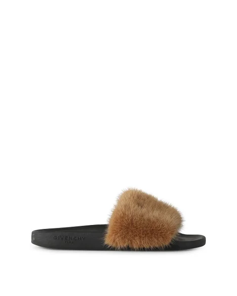 Brown Fur Givenchy Sandals