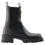 Black Leather Versace Boots