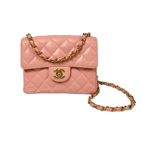 Pink Leather Chanel Crossbody Bag