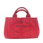 Red Cotton Prada Canapa Tote