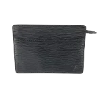 Black Leather Louis Vuitton Pochette Homme