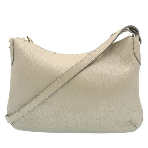 Silver Leather Fendi Shoulder Bag