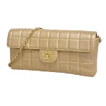 Beige Leather Chanel Chocolate Bar