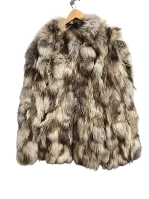 Beige Fur Yves Salomon Jacket