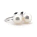 White Metal Mikimoto Earrings