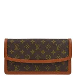 Brown Leather Louis Vuitton Pochette Dame