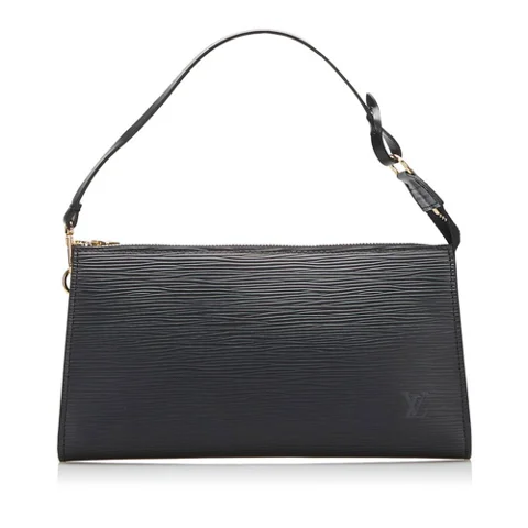 Black Leather Louis Vuitton Pochette Accessoires