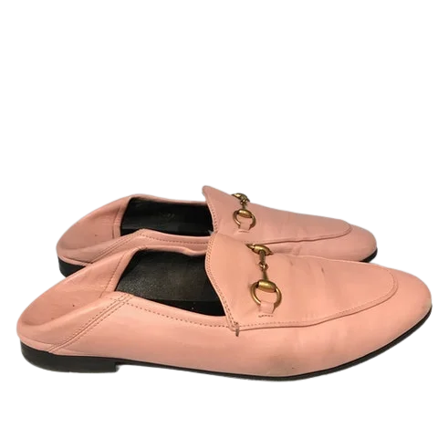 Pink Leather Gucci Mules