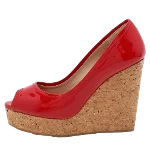 Red Fabric Jimmy Choo Wedges