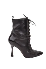 Black Leather Manolo Blahnik Boots
