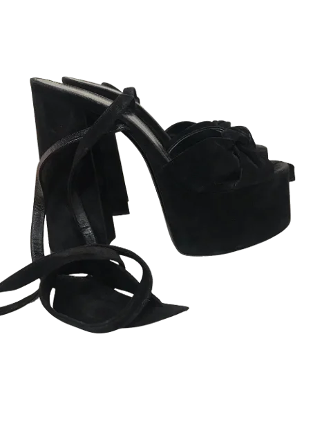 Black Suede Saint Laurent Sandals