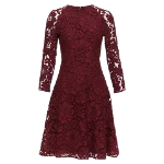 Burgundy Fabric Oscar de la Renta Dress