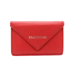 Red Leather Balenciaga Wallet