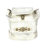 White Leather Versace Backpack