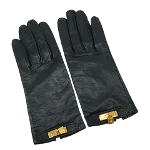 Black Leather Hermès Gloves