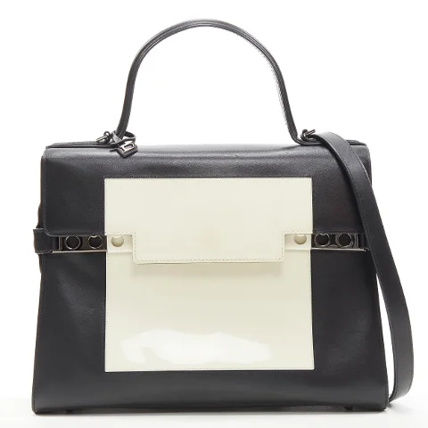Black Leather Delvaux Handbag