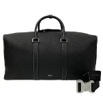 Black Leather Dior Boston Bag