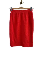 Red Wool Chanel Skirt