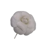 White Fabric Chanel Brooch