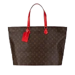 Red Leather Louis Vuitton Tote 