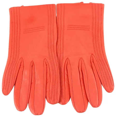 Red Leather Hermès Gloves