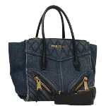 Blue Canvas Miu Miu Shoulder Bag