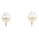 Gold Metal Mikimoto Earrings