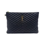 Black Leather Yves Saint Laurent Clutch