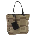 Beige Canvas Bally Tote