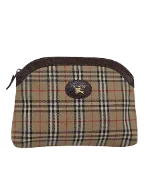 Beige Canvas Burberry Pouch