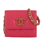 Pink Leather Chanel Wallet on Chain