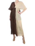 Brown Fabric Masscob Dress