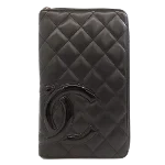 Black Leather Chanel Wallet