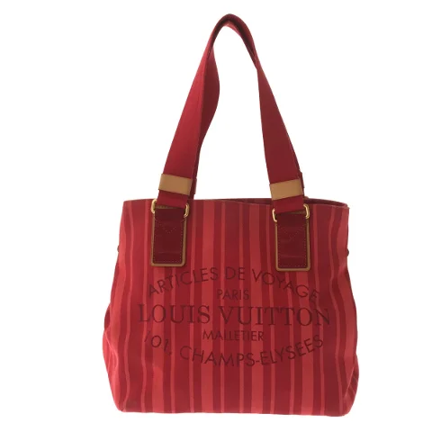 Red Cotton Louis Vuitton Tote 
