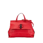 Red Leather Gucci Bamboo