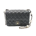 Black Leather Chanel Flap Bag