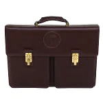 Brown Leather Versace Briefcase