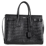 Black Leather Yves Saint Laurent Sac de Jour