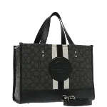 Black Canvas Coach Tote