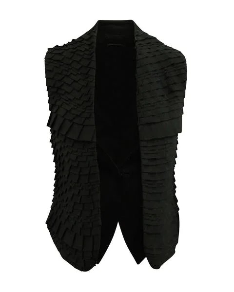 Black Polyester Armani Vest