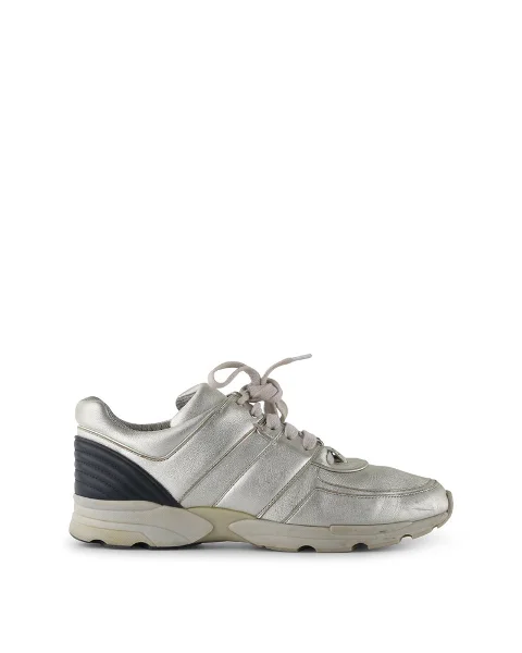 Silver Leather Chanel Sneakers