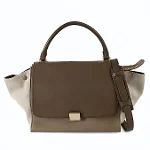 Beige Leather Céline Trapèze