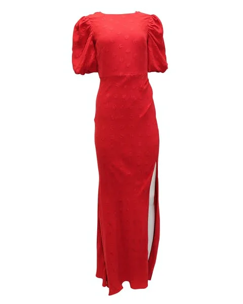Red Silk Saloni Dress