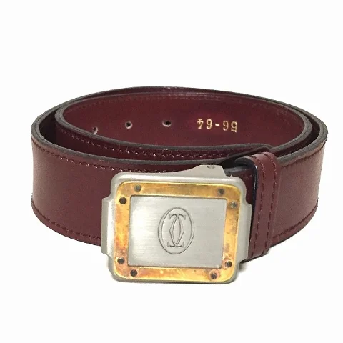 Burgundy Leather Cartier Belt