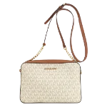 White Canvas Michael Kors Crossbody Bag