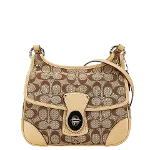 Beige Canvas Coach Benett Crossbody Bag