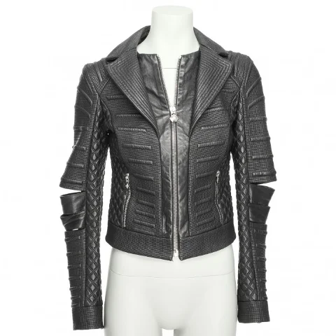 Black Leather Philipp Plein Jacket
