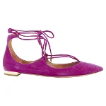 Purple Suede Aquazzura Flats